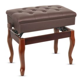 5 Core Piano Bench Wooden Height Adjustable Stool Heavy Duty Keyboard Seat with Storage - PNB WD HD BR