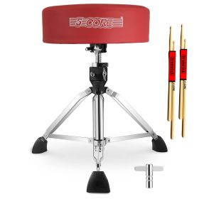 5 Core Drum Throne Comfortable Height Adjustable Stool Thick Padded Seat Professional Heavy Duty Musician Drummer Chair 400 lbs Capacity for Adults An
