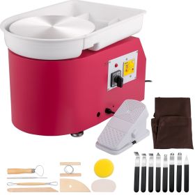 VEVOR Pottery Wheel 28cm Pottery Forming Machine with Detachable Basin Foot Pedal Control 350W Art Craft DIY Clay Tool for Art Craft Work and Home DIY