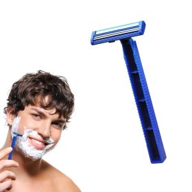 Disposable Twin-Blade Razors. Pack of 10 Standard Stainless Steel Double Blades Razors with Blue Handle for Smooth Shaving for Men; Women. Shavers Plu