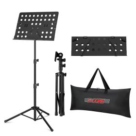 5 Core Sheet Music Stand Dual Use Professional Portable Music Stand with Carrying Bag Metal Desktop Tripod Music Book Stand & Orchestral Sheet Folding