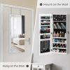 The Whole Surface PVC Film Wall Hanging Door With Lock Jewelry Cabinet Fitting Mirror Cabinet