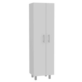 Norway Broom Closet Pantry; Five Shelves (Color: White)