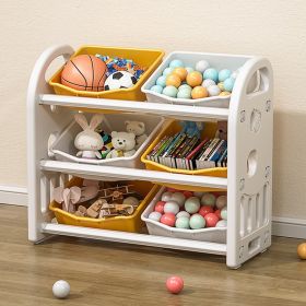 Kids Toy Storage Organizer with 6 Bins (Color: as Pic)