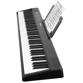 Folding Piano Keyboard 88 Keys Foldable Full Size Semi Weighted Piano Digital Electronic Piano with LCD Screen Carry Bag Mic Sheet Music Stand Sticker (Type: Plug_Black)